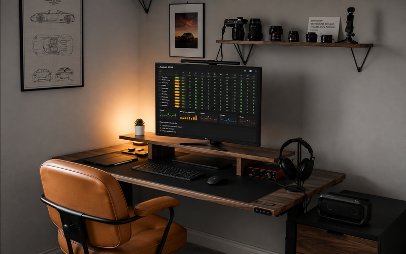 Personal Habit Tracker shown in dark mode on a desktop monitor